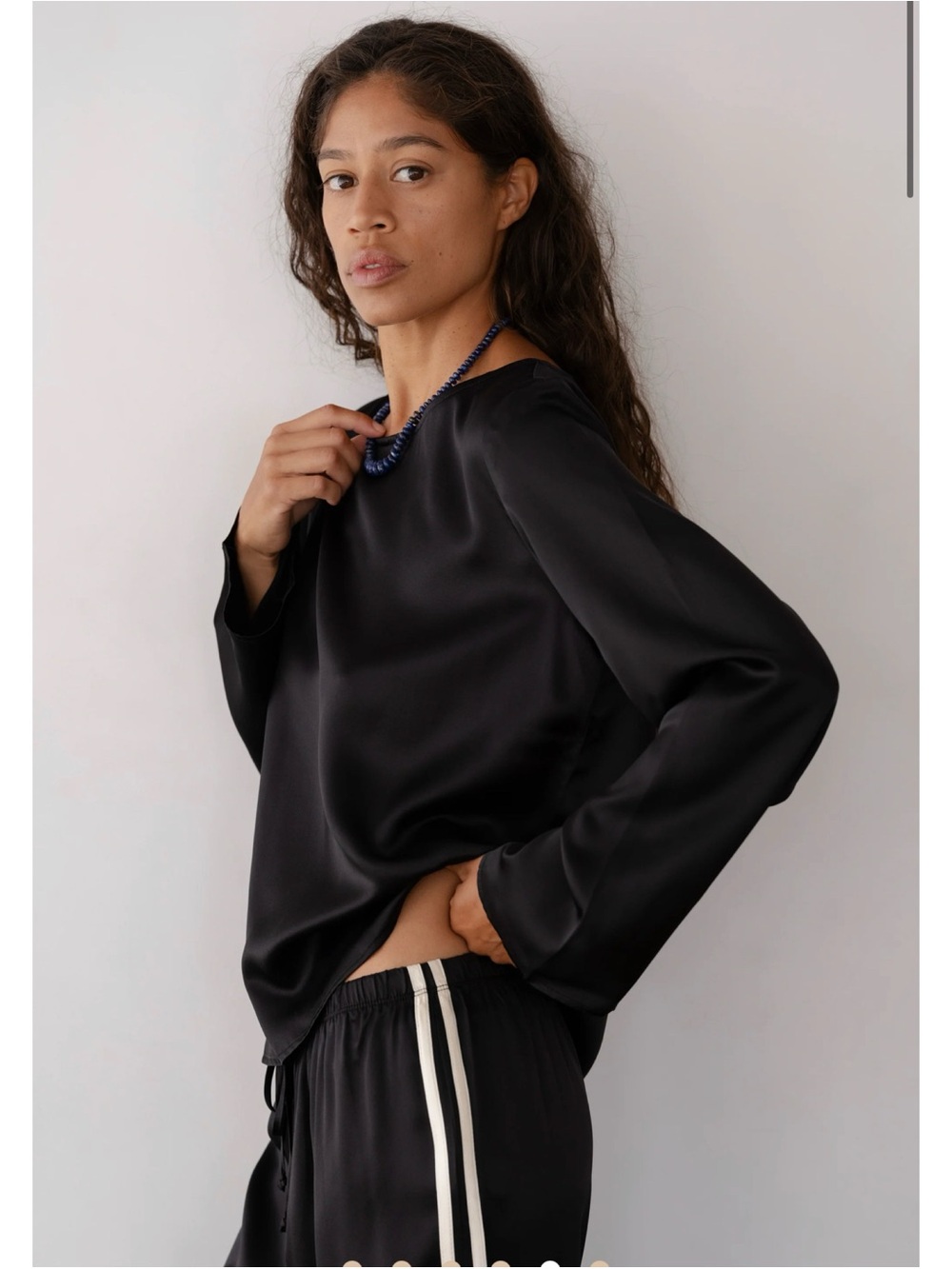 DONNI The Silk Stripe Crop Pants Jet Black Small - Picture 14 of 14